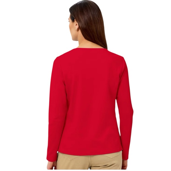 HANNAH ANDERSSON BASE Layer/Long Sleeve T-Shirt in Vibrant Red Size XS - Picture 2 of 7